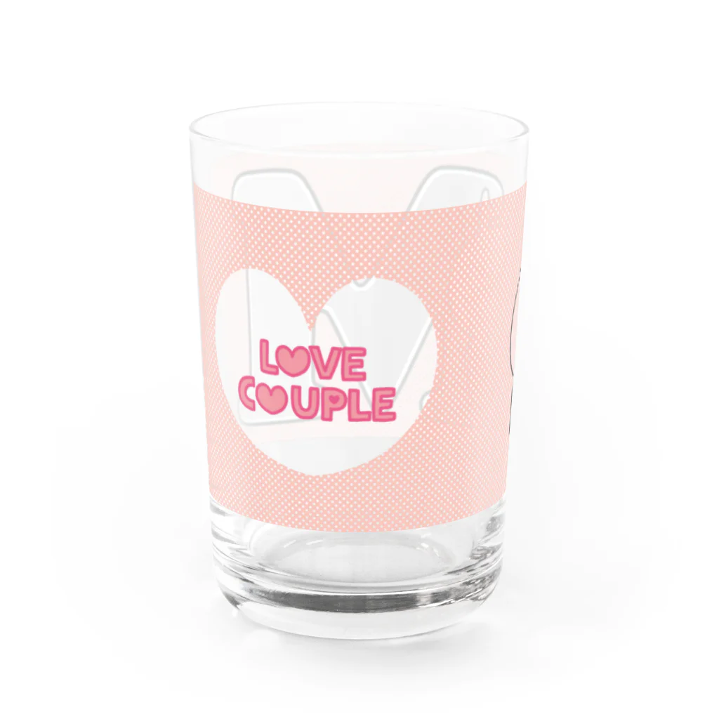 ユウィズのラブカップルうさぎ💜M Water Glass :left