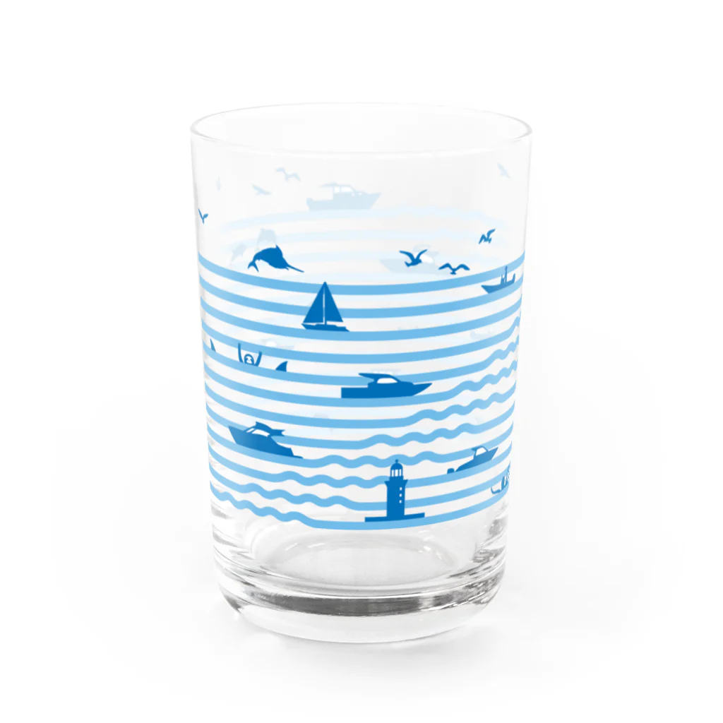 OCEAN SLOTHの波ボーダー Water Glass :left