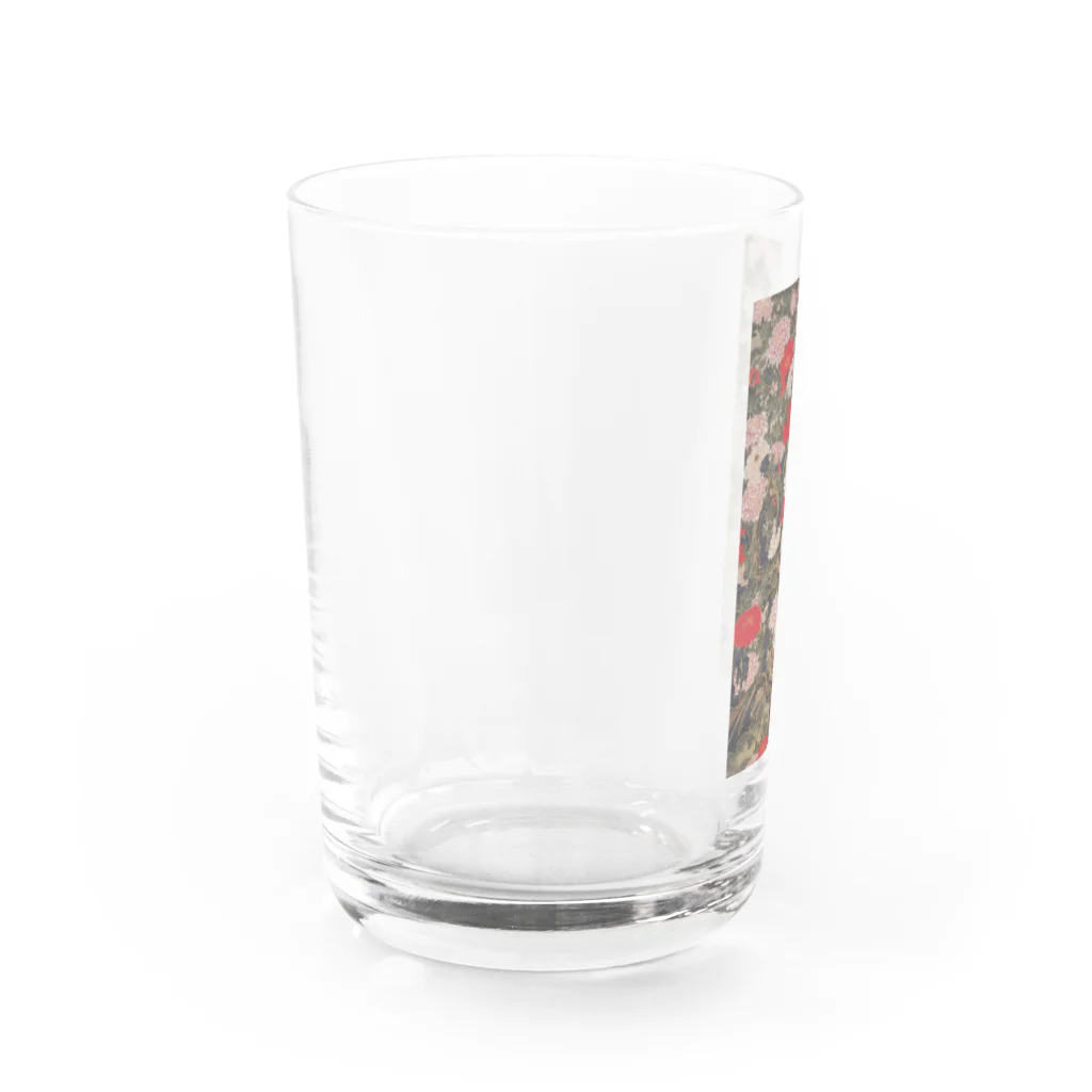 世界の絵画アートグッズの伊藤若冲《牡丹小禽図》 Water Glass :left