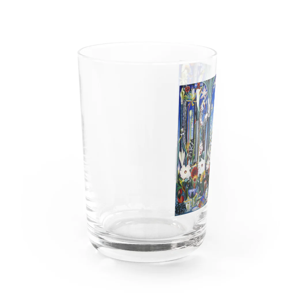 世界の絵画アートグッズのジョセフ・ステラ《イタリアの花》 Water Glass :left