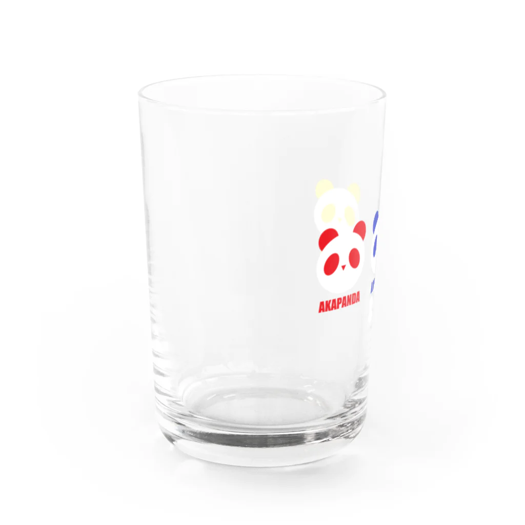 はちよんごのアカパンダアオパンダキパンダ Water Glass :left