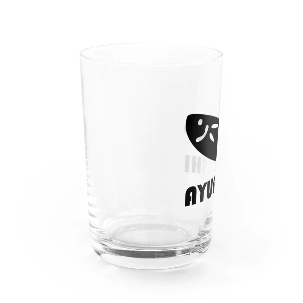 お松の鮎菓子（黒） Water Glass :left