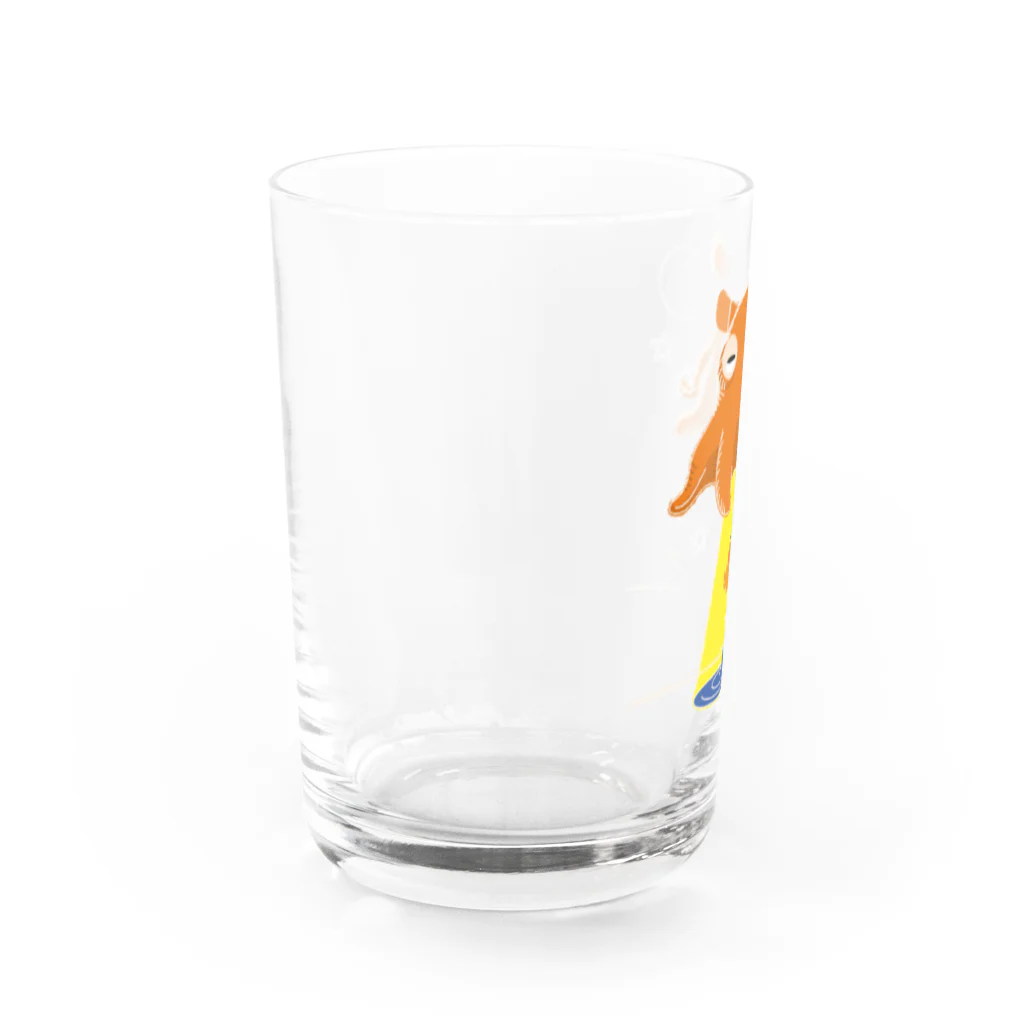 イラスト MONYAAT のたこさんwinなーとメンダコUFO Water Glass :left