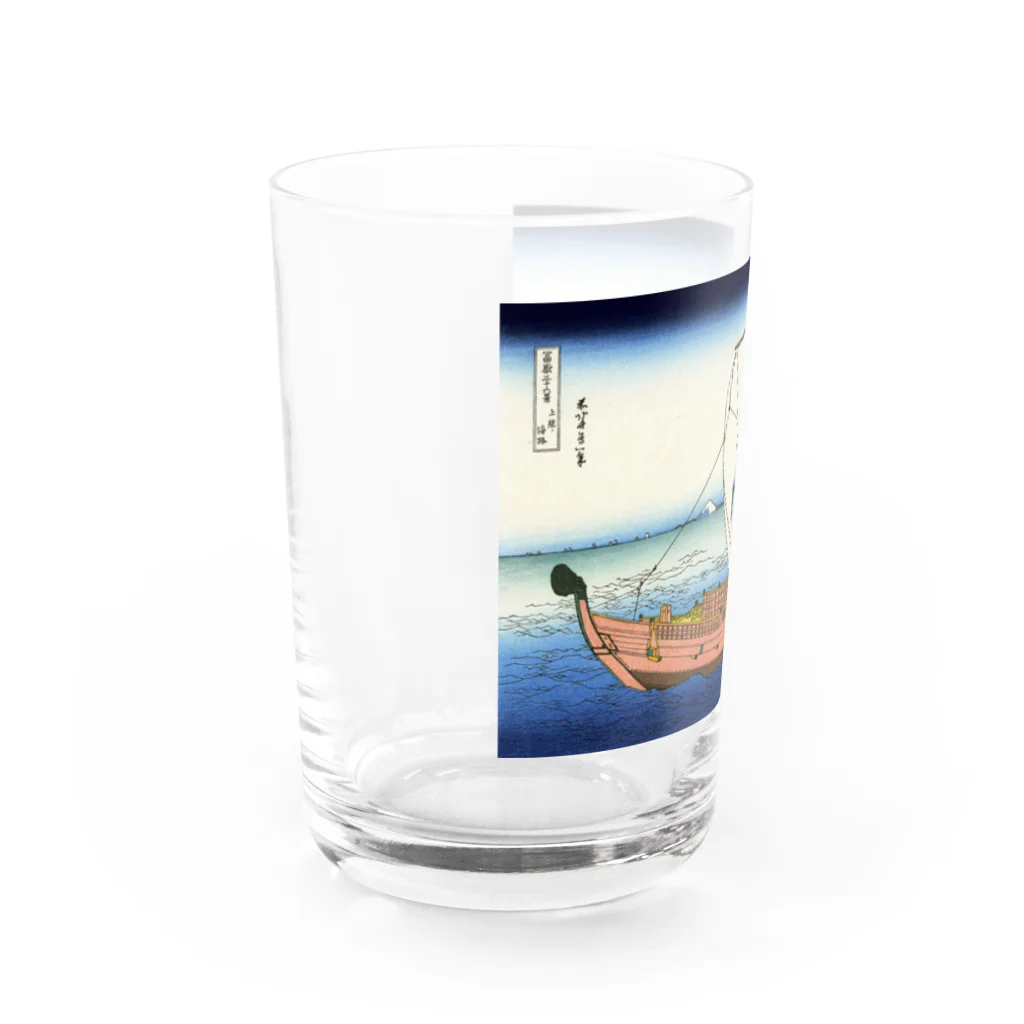 世界の絵画アートグッズの葛飾北斎《富嶽三十六景 上総の海路》 Water Glass :left