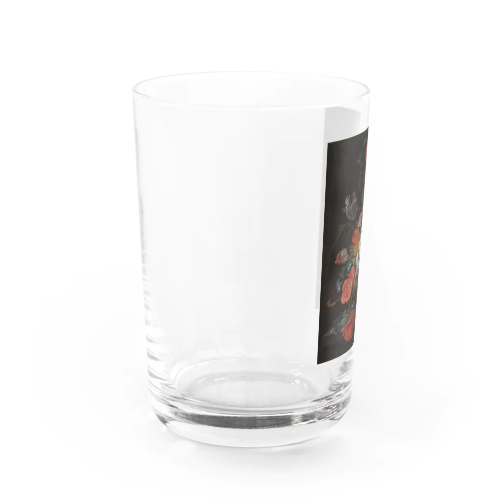 ryo yamaの絵画　花と時計を持つ静物 Water Glass :left