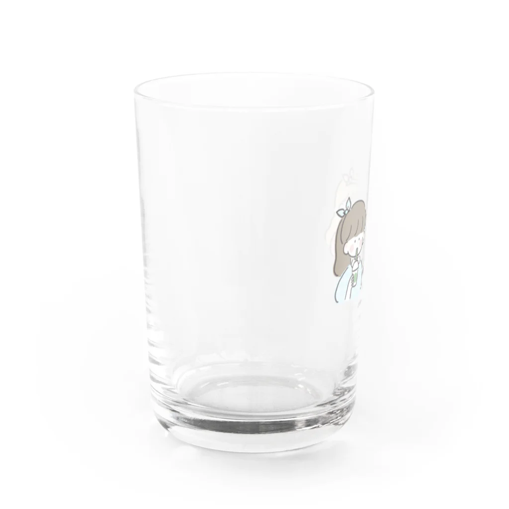 みさまるのショップのピクニックをする女の子たち Water Glass :left