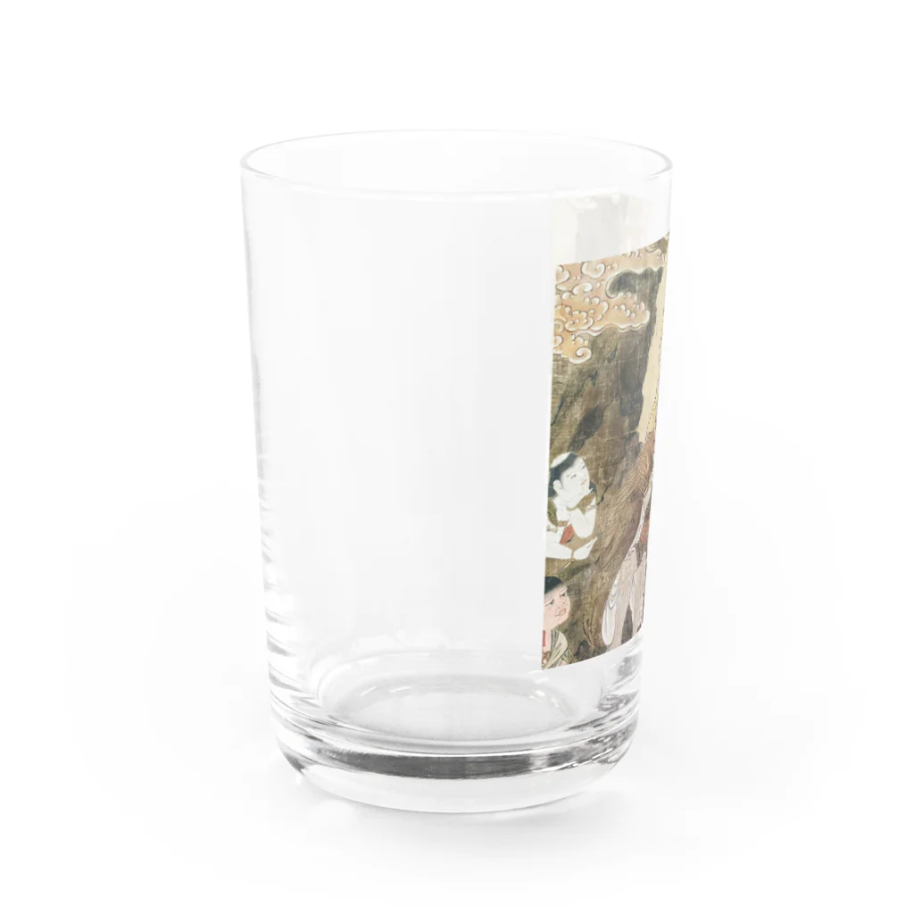 小説家、湊修司の聖なるグッズのお店の聖なる役小角のお守りグッズ Water Glass :left