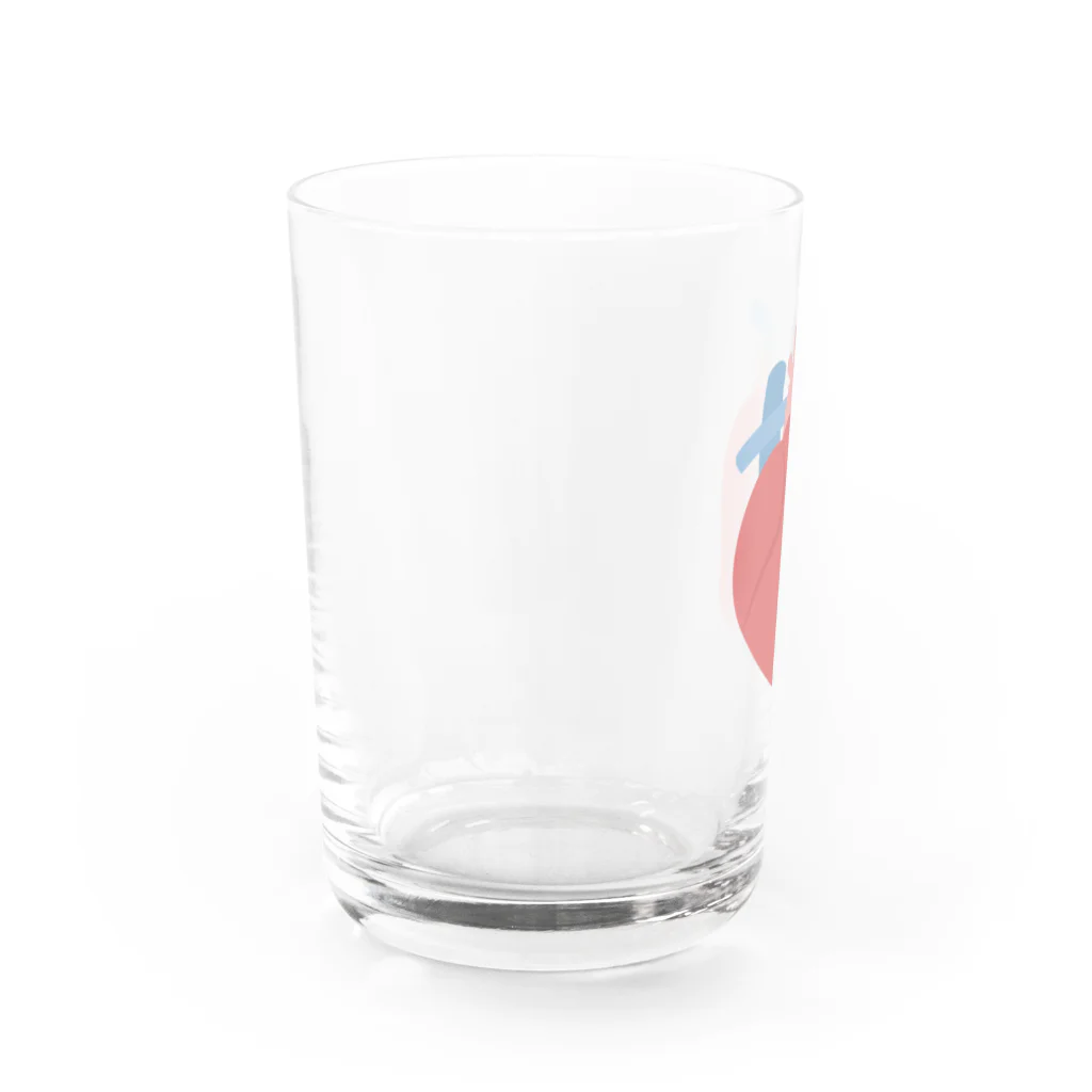 8anna storeの人体のなぞ。ぴかぴかピンクの心臓。 Water Glass :left