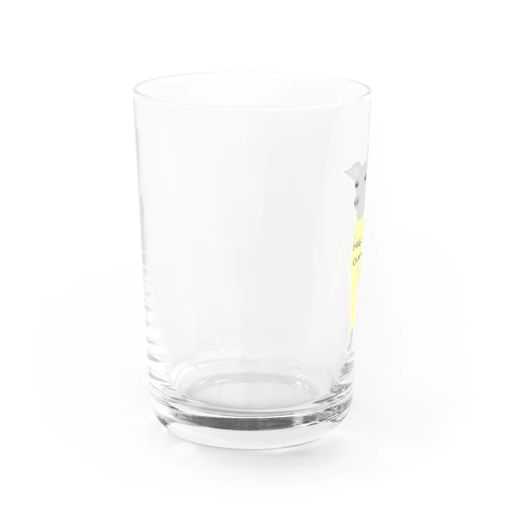 遥ん/犬顔絵　の「保護犬カフェ支援」グッズ シェリさん Water Glass :left