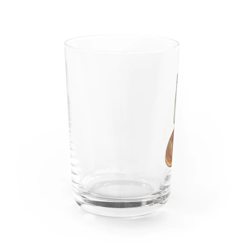 oilpastelhinaのミルクとドーナツ Water Glass :left