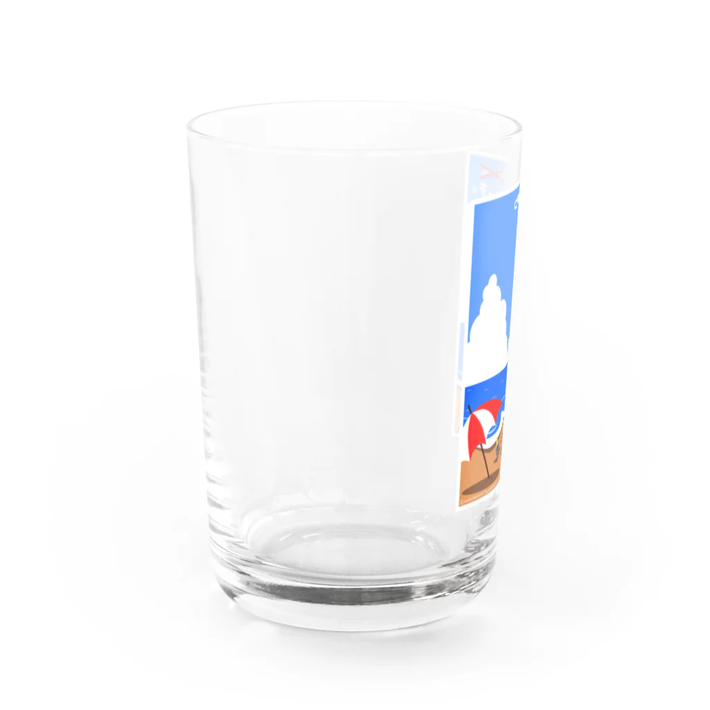 【喝っ！パどきあ。】SUZURI店舗のとりあえずビーチ Water Glass :left