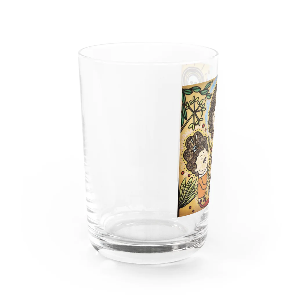 野良猫のパーマ親子 Water Glass :left