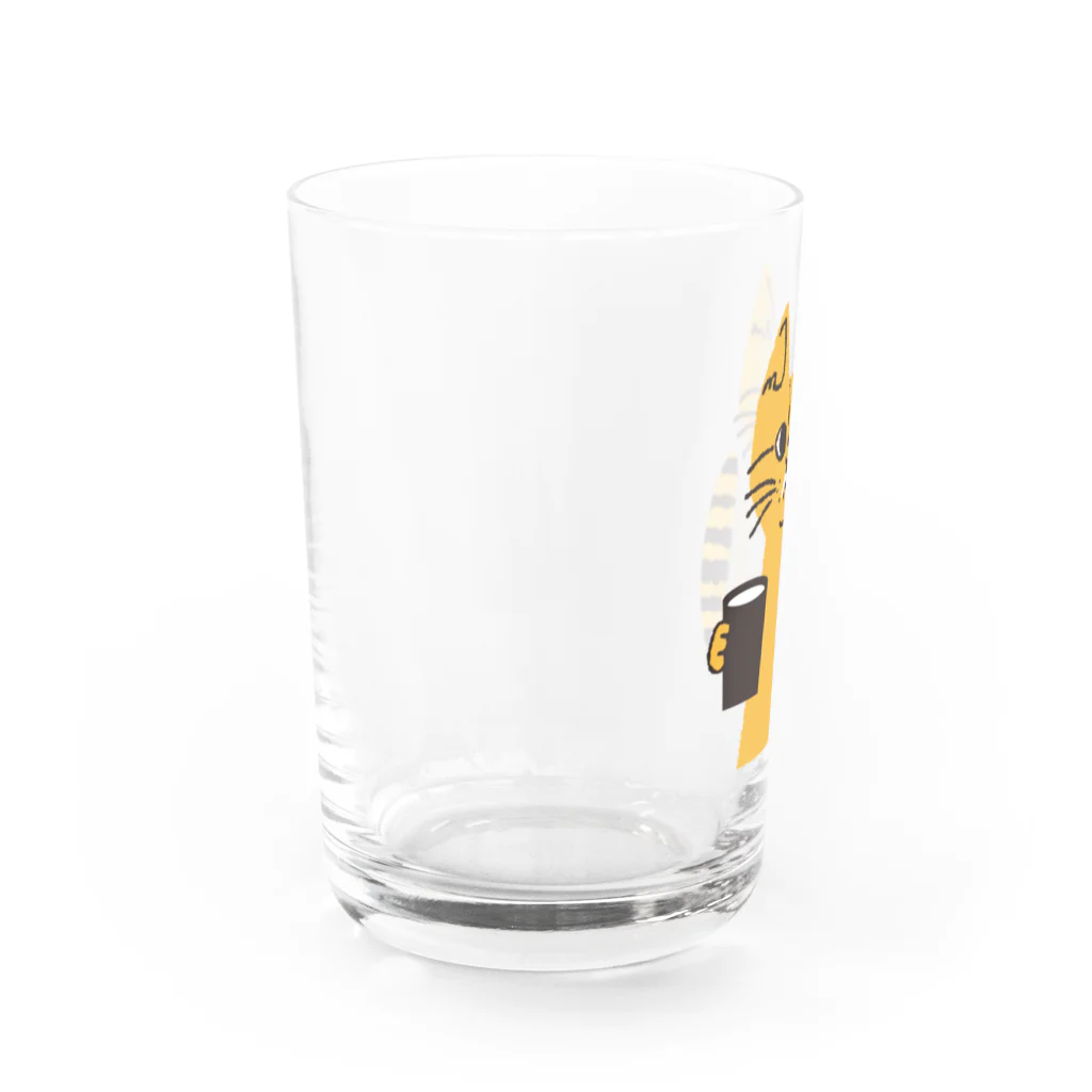 mapechiのトラネコしまお、milk最高 Water Glass :left