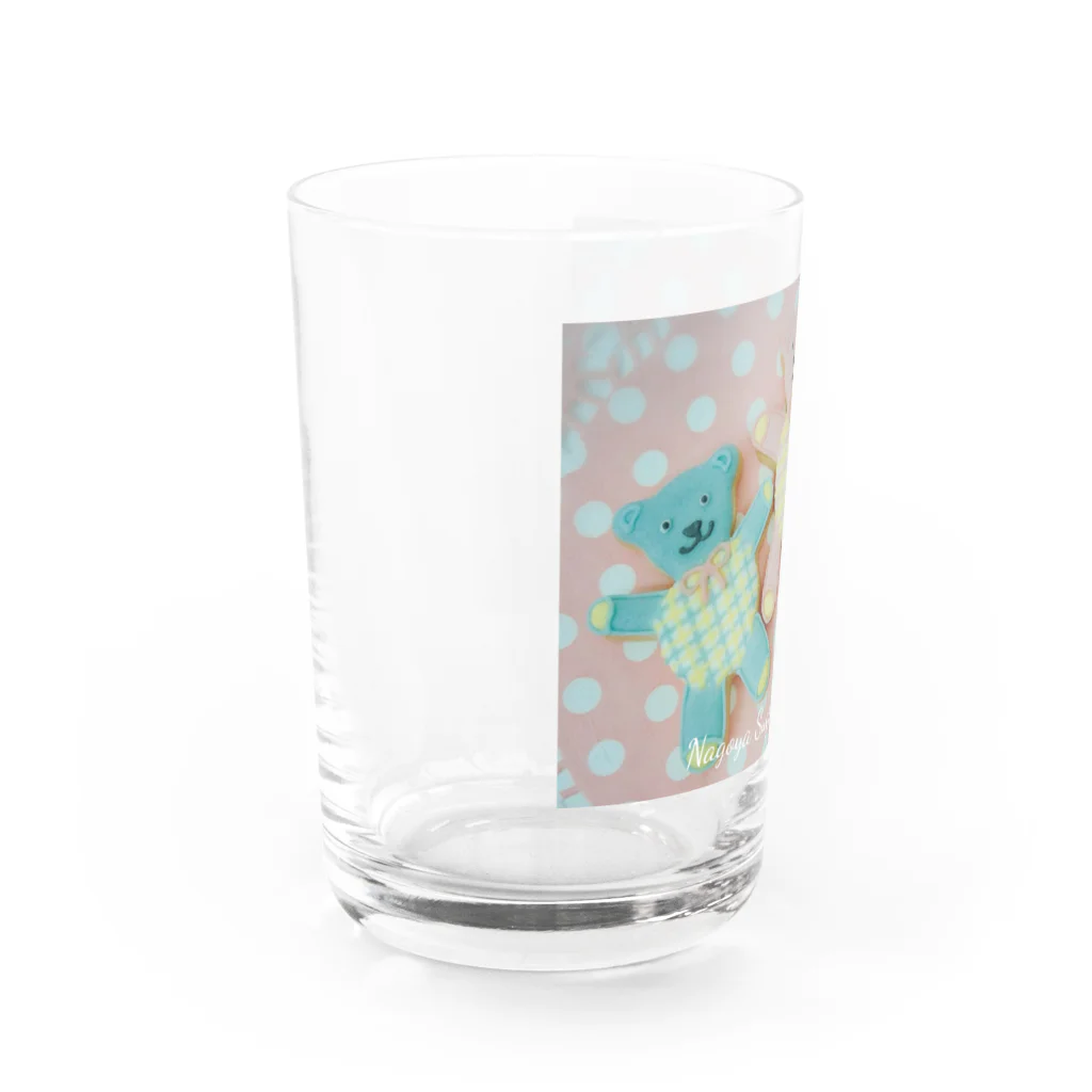 NagoyaSugarArtGalleryのテディベア🐻アイシングクッキー柄 Water Glass :left