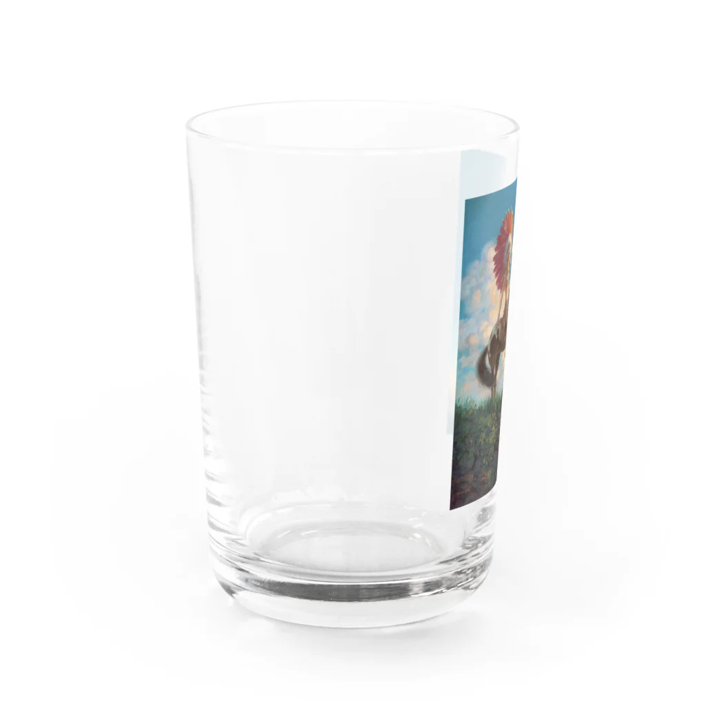 世界の絵画アートグッズのエドワード・メイソン・エグルストン《赤い羽根》 Water Glass :left