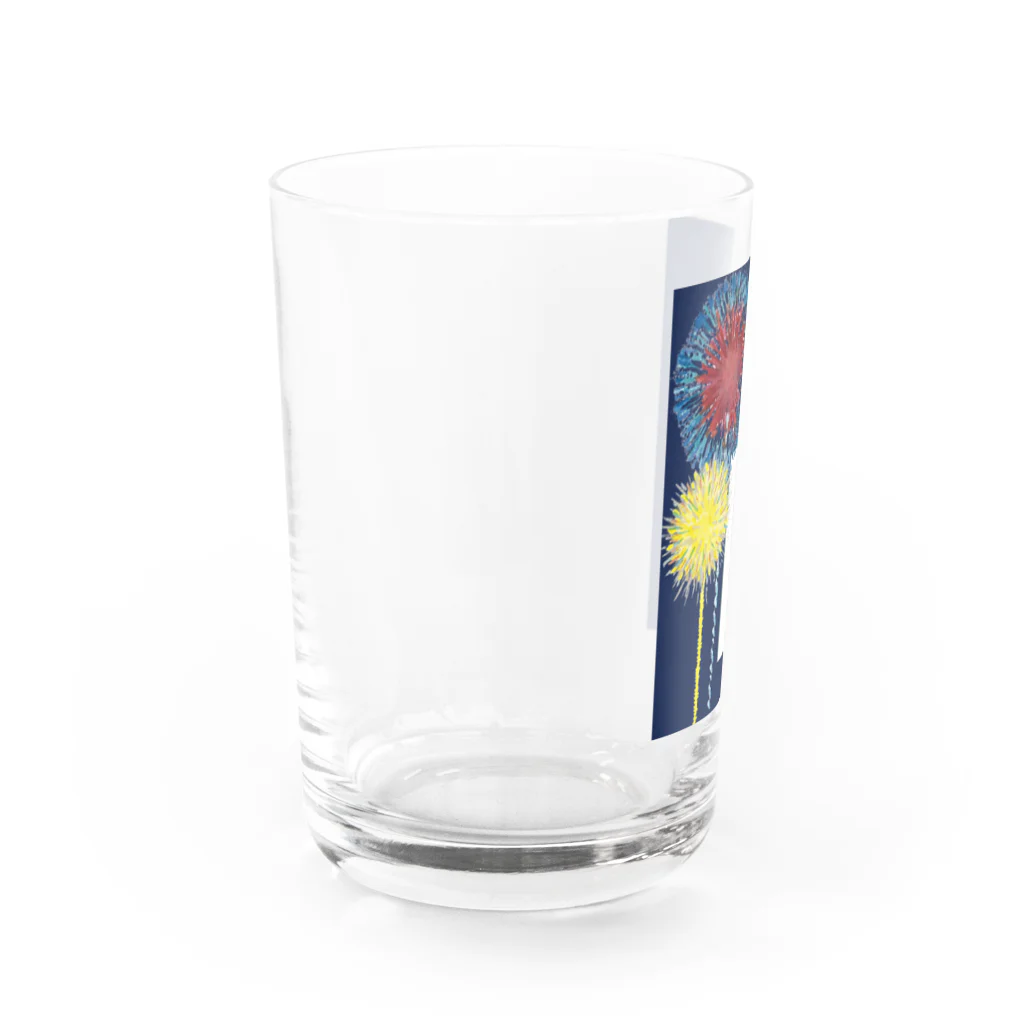 WAMI ARTの花火見る黒猫 Water Glass :left