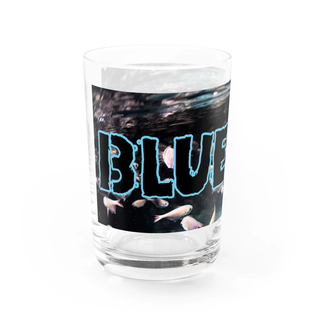 (株)えくぼの[BLUECAVEロゴ] Water Glass :left