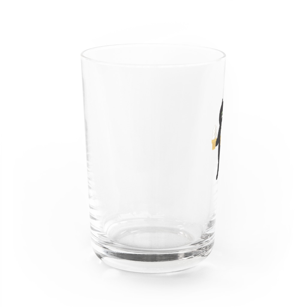 SUIMINグッズのお店のソフトクリームを急ぎめに運ぶねこ Water Glass :left