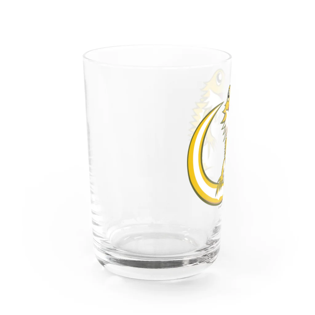 もむのふの爬虫類グッズやさんのフトアゴちゃん Water Glass :left