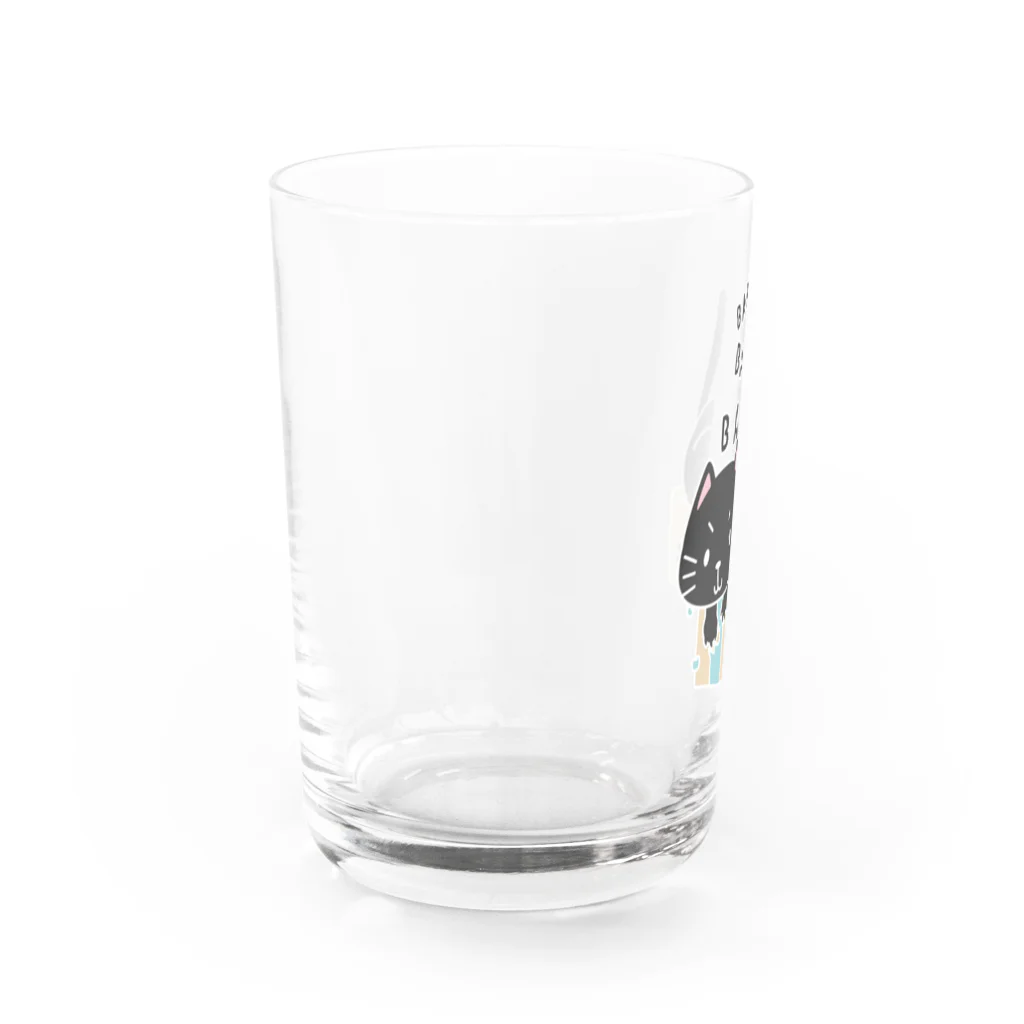 イラスト MONYAAT のクロネコのバリバリバリー　*L配置　 Water Glass :left
