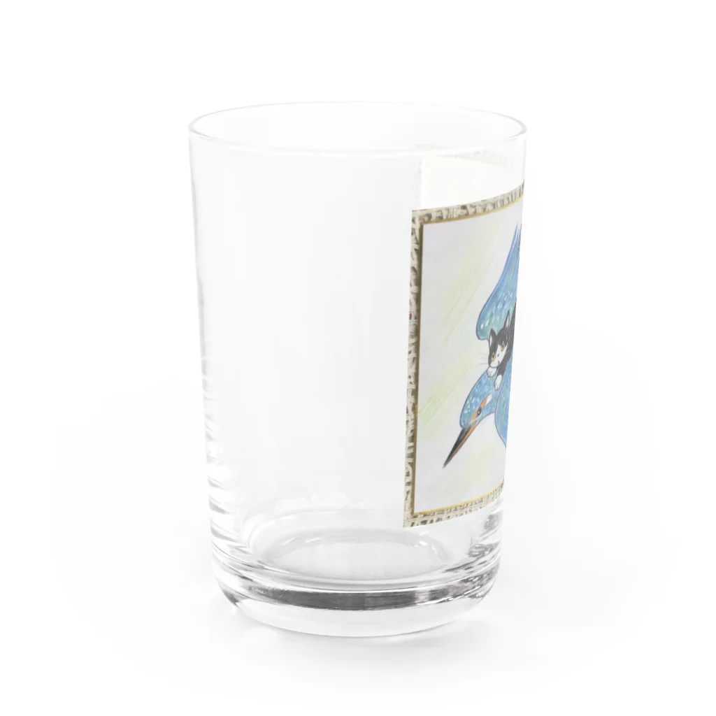 shimaneko megumi（しま猫めぐみ）の空飛ぶアヲジ Water Glass :left