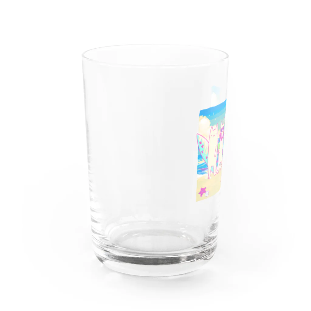 はねさんの楽しいお店の助けてsummerネコ Water Glass :left