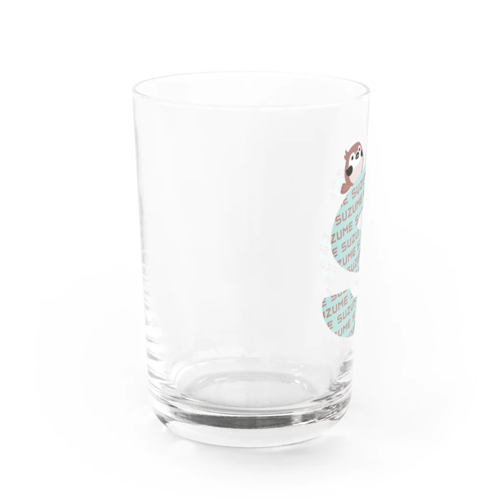 テンピヤのイニシャルS(スズメ/チョコミント） Water Glass :left