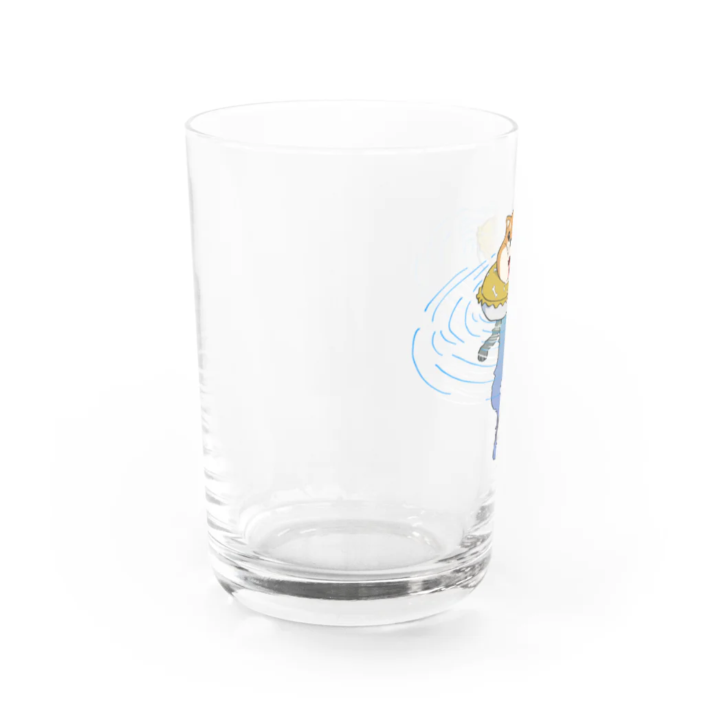 むつ さとしの浮かぶ犬 Water Glass :left