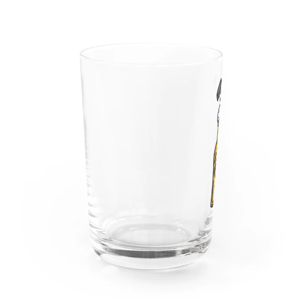 CɐkeccooのILOVEBEER-ビール瓶-お酒好きに Water Glass :left