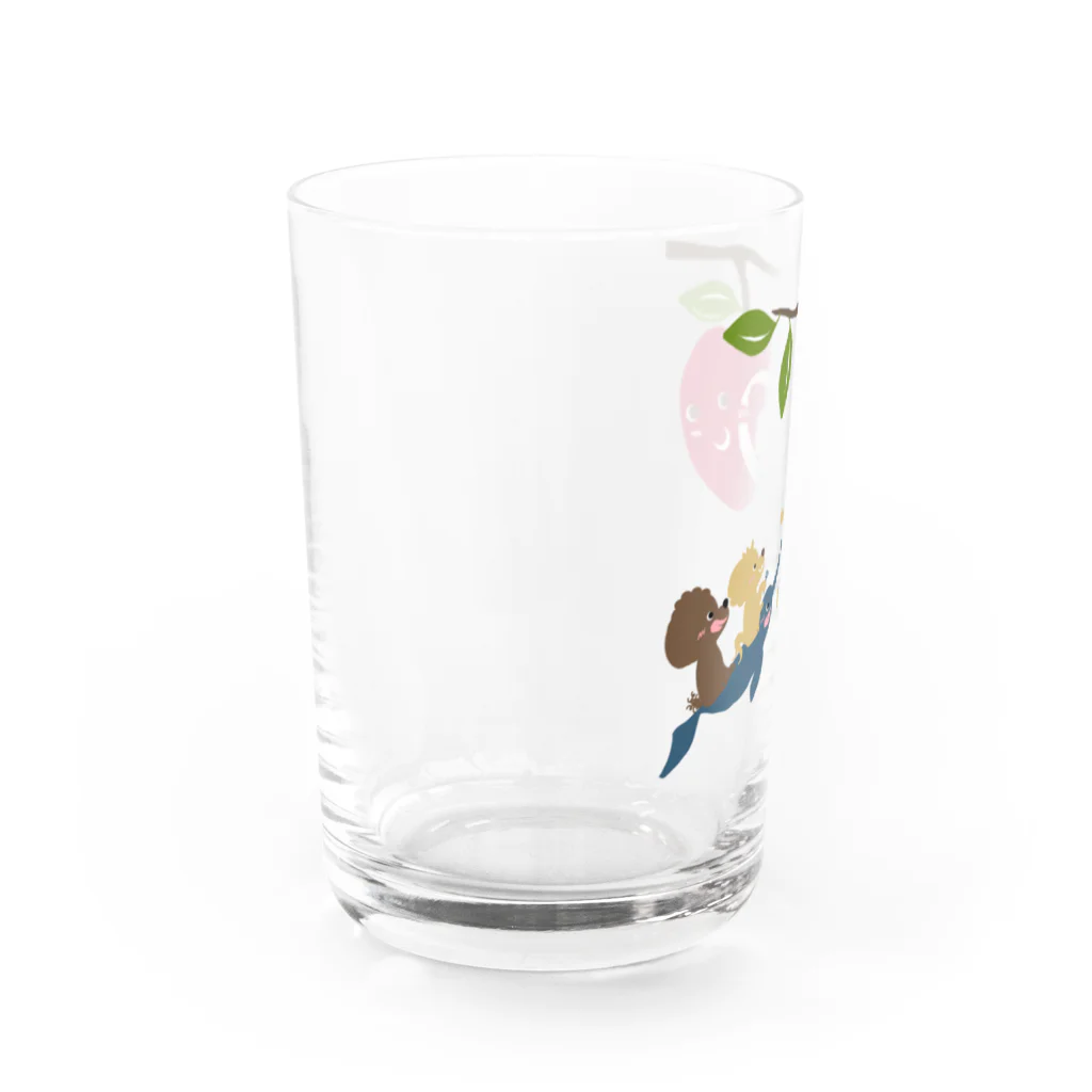 BeArtSuzumaruの旬のリンゴに刺さるイッカク Water Glass :left