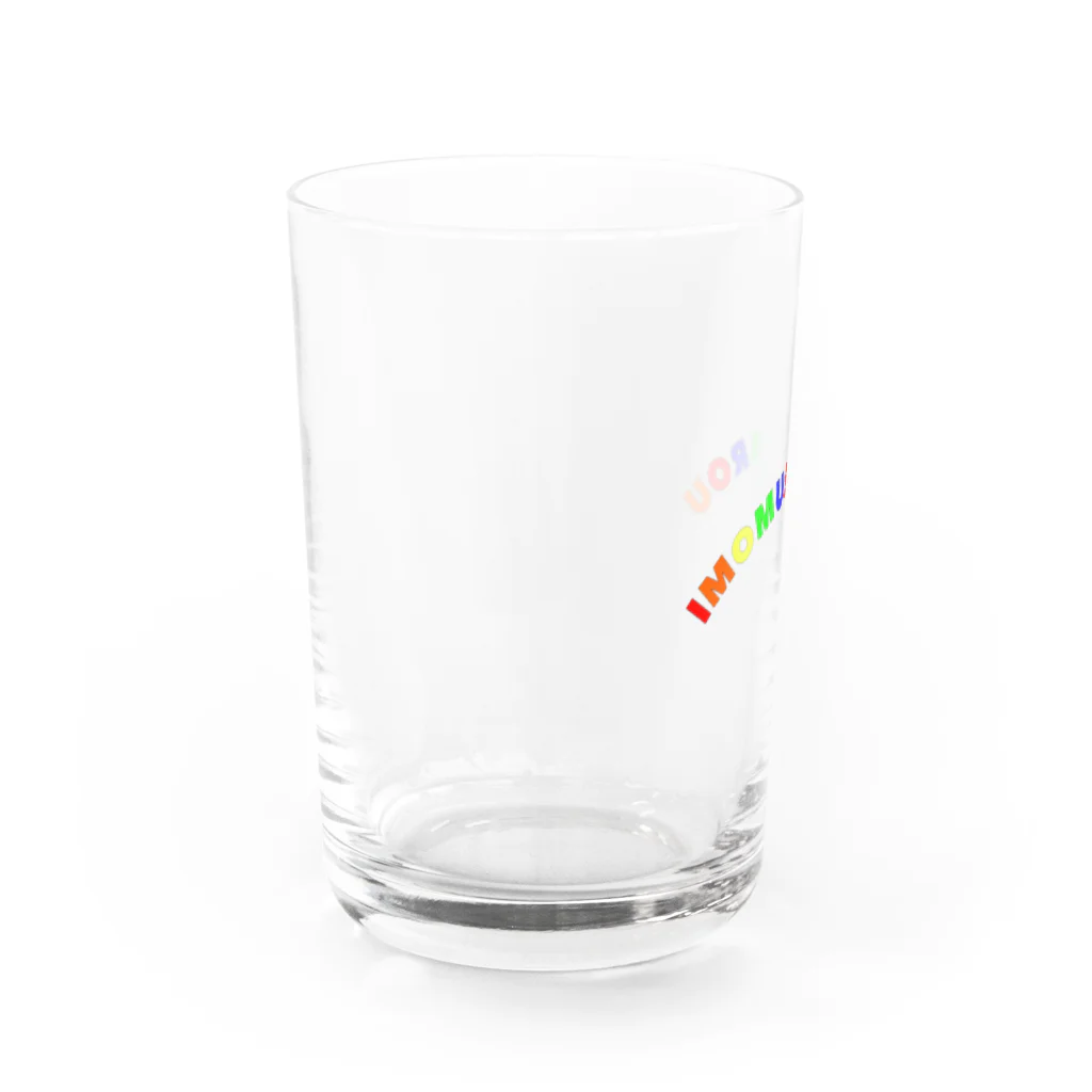 元祖イモ虫ヤローのイモ虫ヤロー（レインボー） Water Glass :left