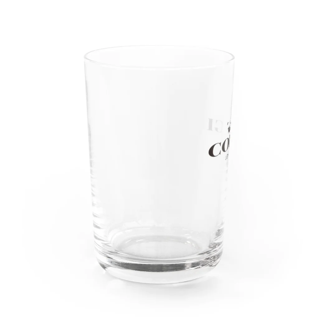 こまもの堂のコギパロディ「コー●」（黒） Water Glass :left