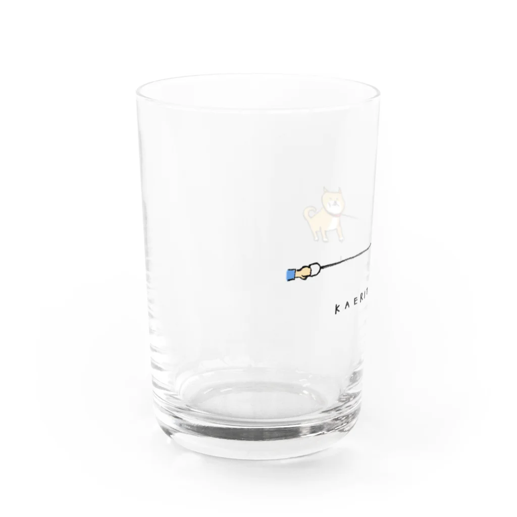 かいわれちゃんの帰りたくない柴犬(ロゴ入り) Water Glass :left