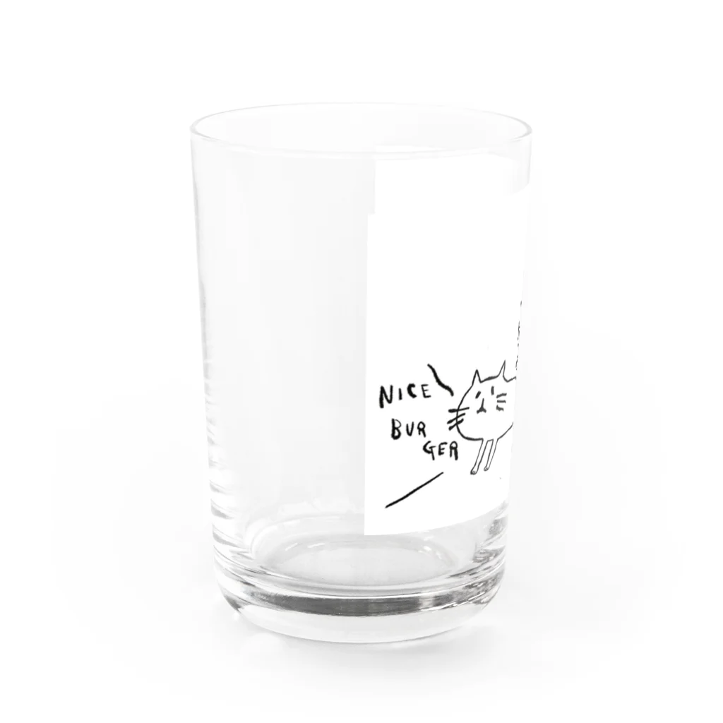 govigovi(ゴビゴビ)のネコとハンバーガー Water Glass :left