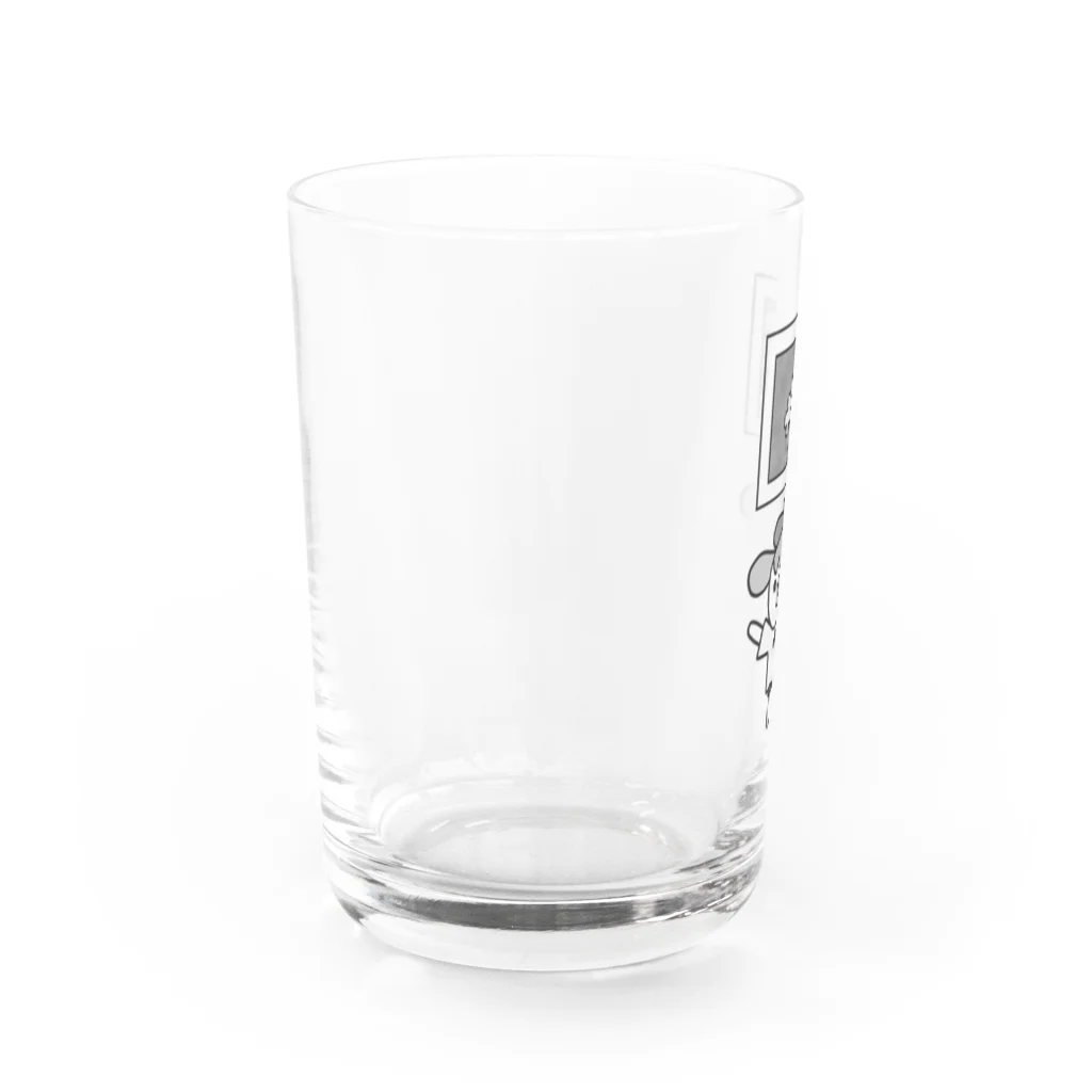 usa100のモノクロ　虹と紫陽花とかしこい君 Water Glass :left