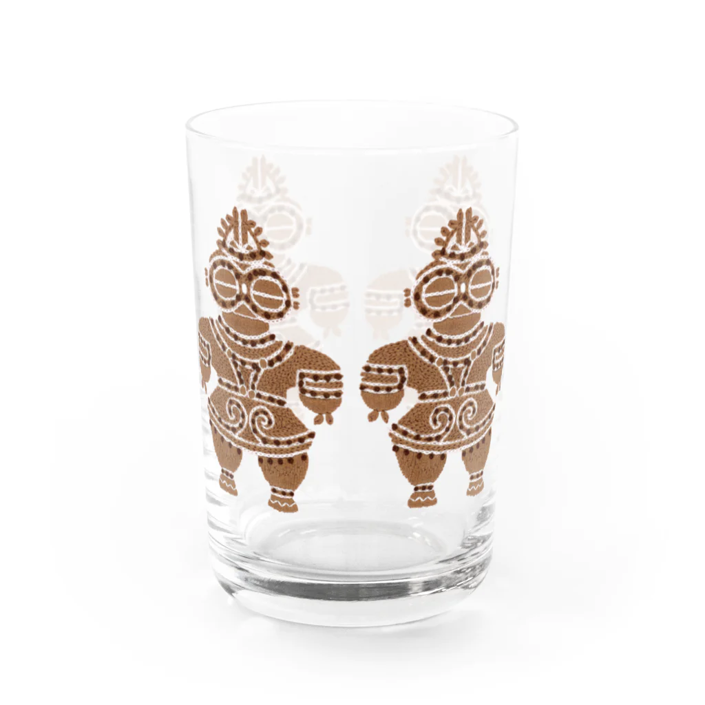 tomocco shopの土偶の刺繍横並び Water Glass :left