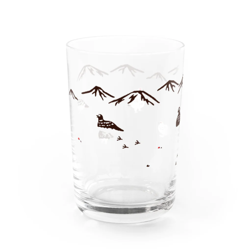 浅沼シオリ｜カップ酒愛好家の雷鳥しろくろグラス Water Glass :left