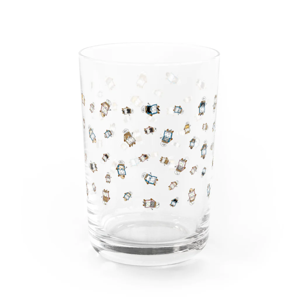 茶々の猫グッズのベッドで寝る猫 Water Glass :left