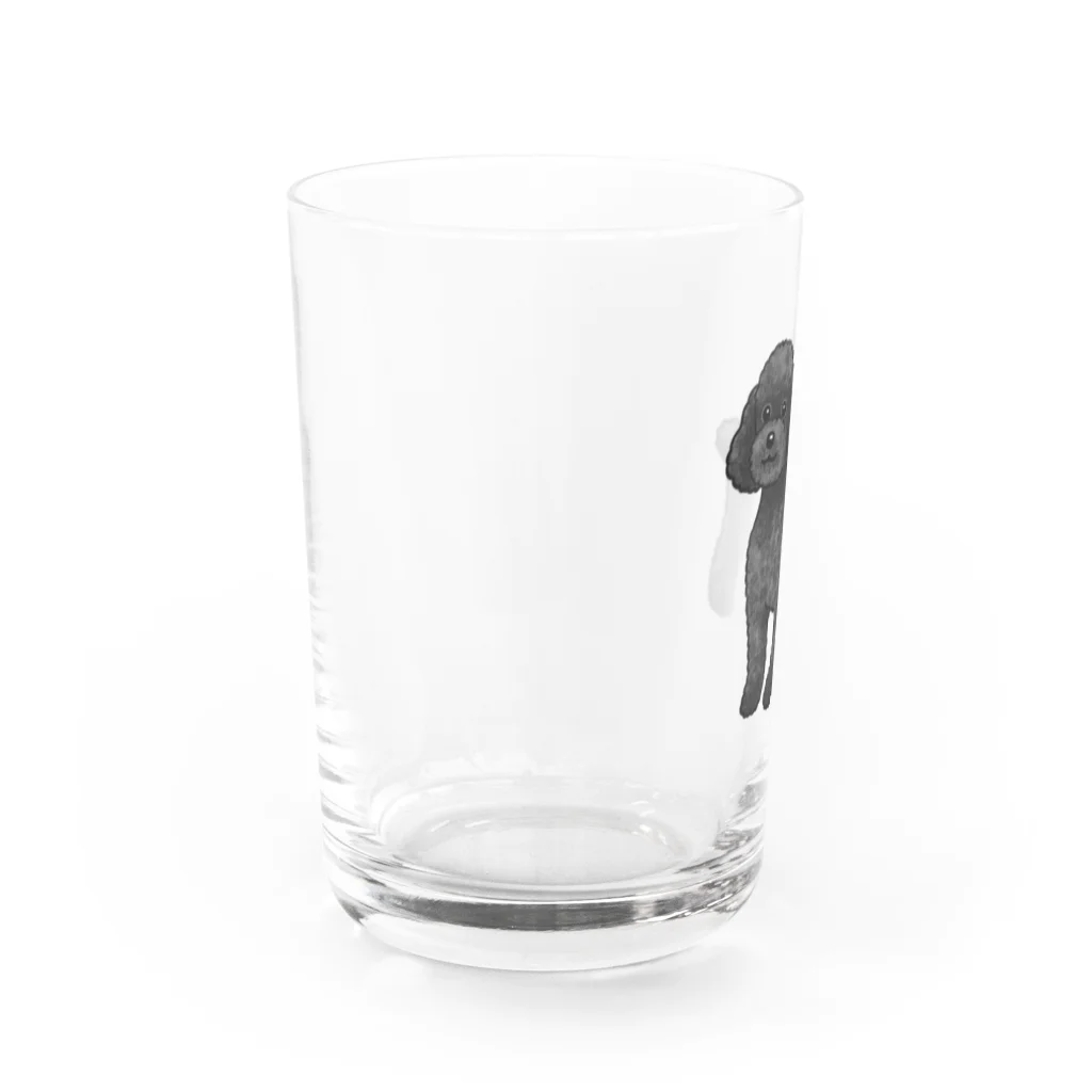 chippokeのトイプードル ブラック Water Glass :left