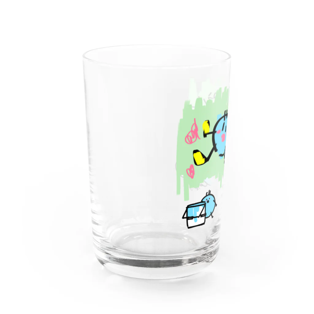 ぽえぽえぽえぽえ〜〜の青だまが絵をかいてみた！ Water Glass :left