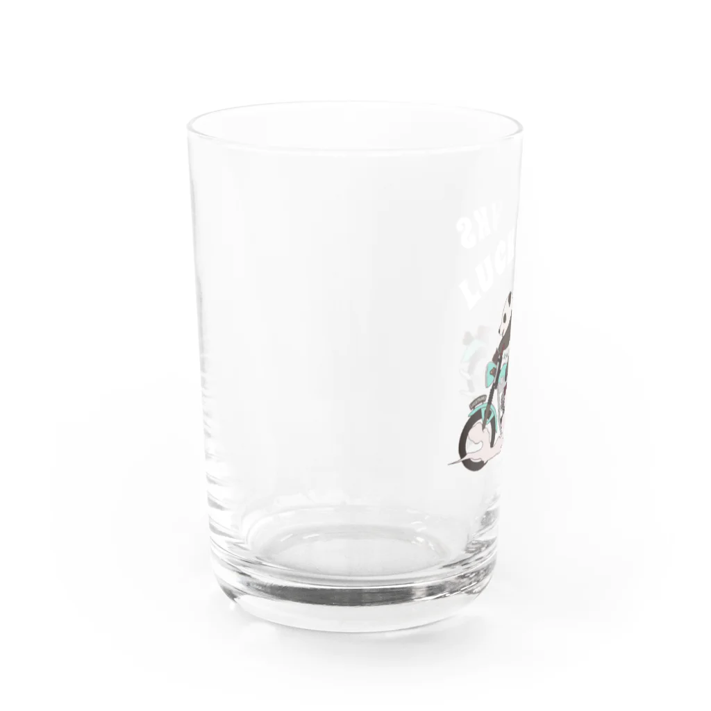 ラックパンクスのバイク乗りのパンダ Water Glass :left