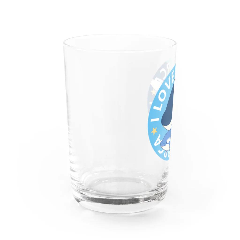 上中さとるのベビーシャチB（青） Water Glass :left