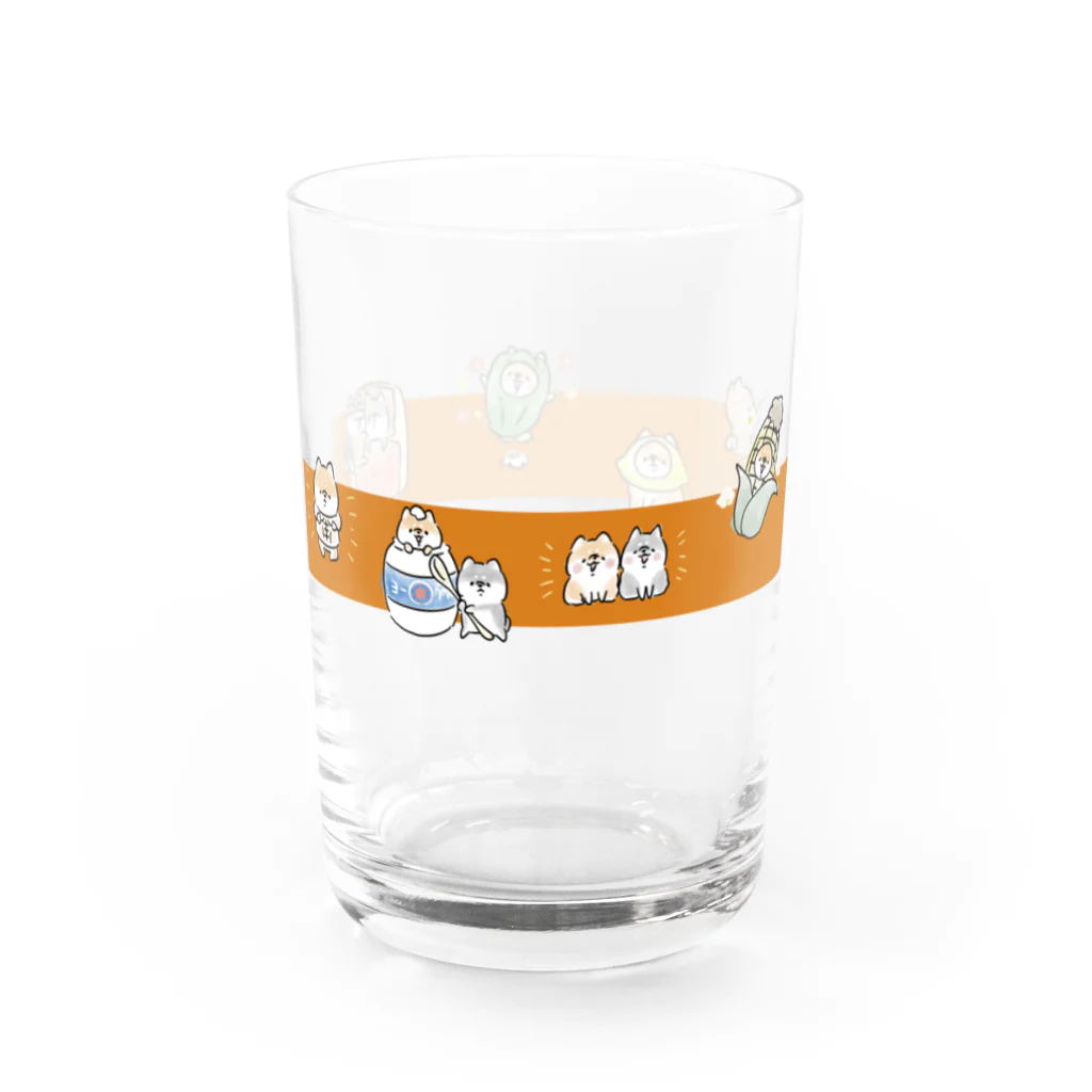 ほんわかしばいぬのダジャレを言う犬（いっぱい） Water Glass :left