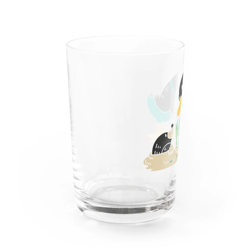 イラスト MONYAAT のねぎってる鴨カモ BM 白フチなし  Water Glass :left