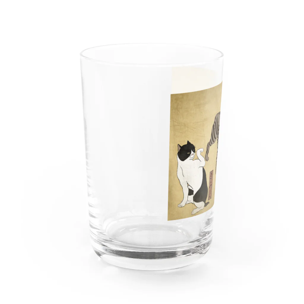 にゃんにゃんにゃん♡の和風♡保護猫3兄弟 Water Glass :left