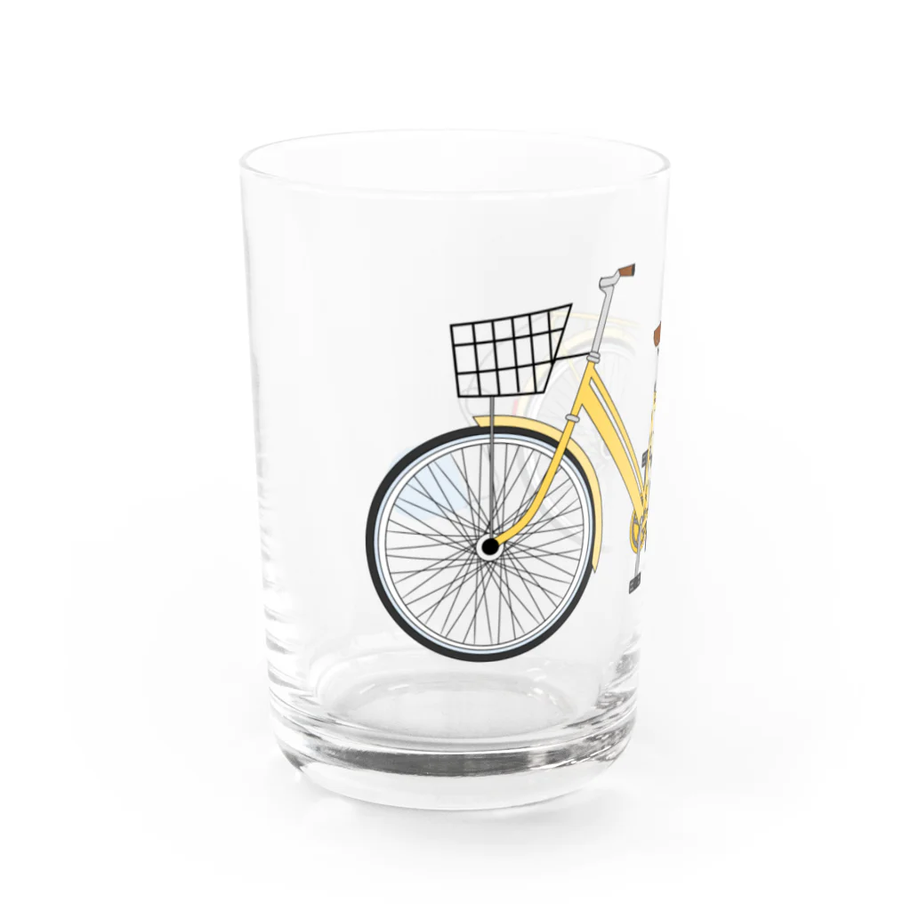 久保山のオレンジの自転車と青い風船 Water Glass :left