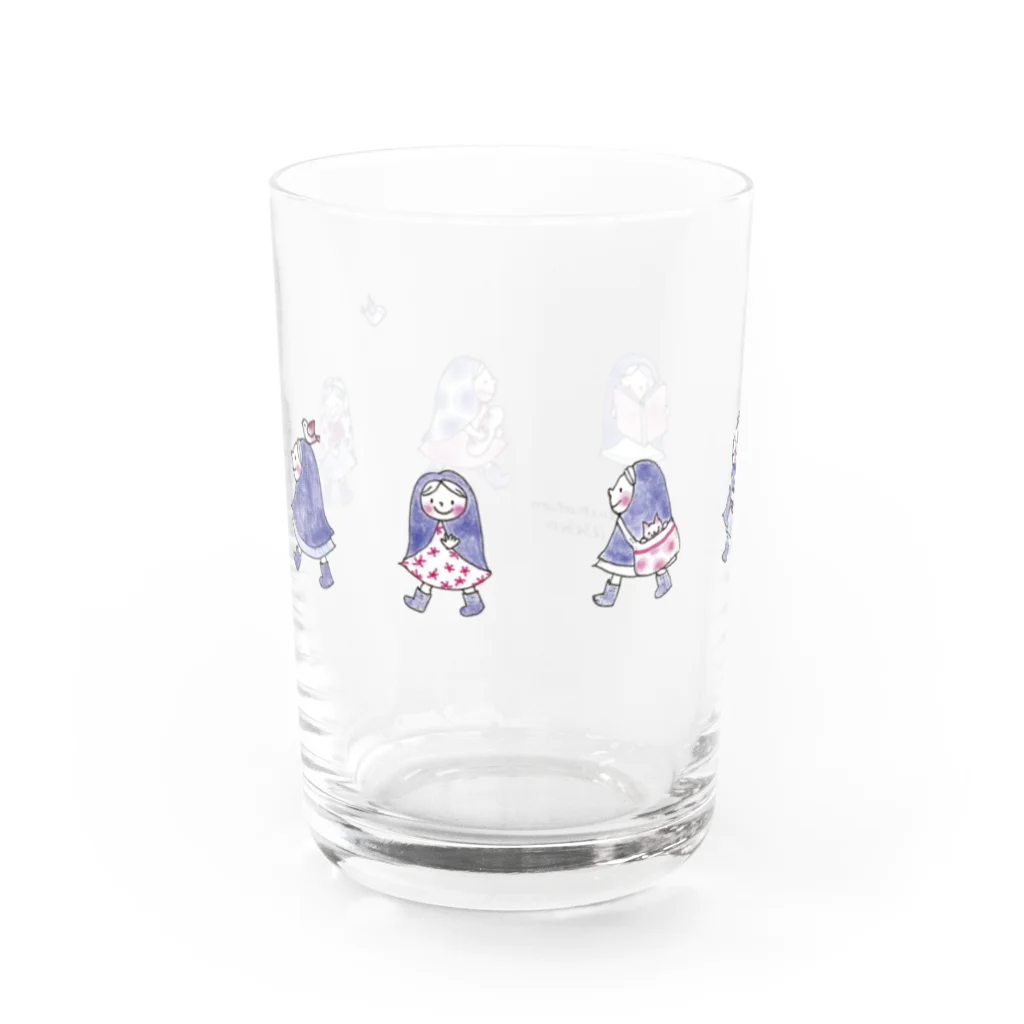 illustration akko shopのお散歩ずきんPurple Water Glass :left