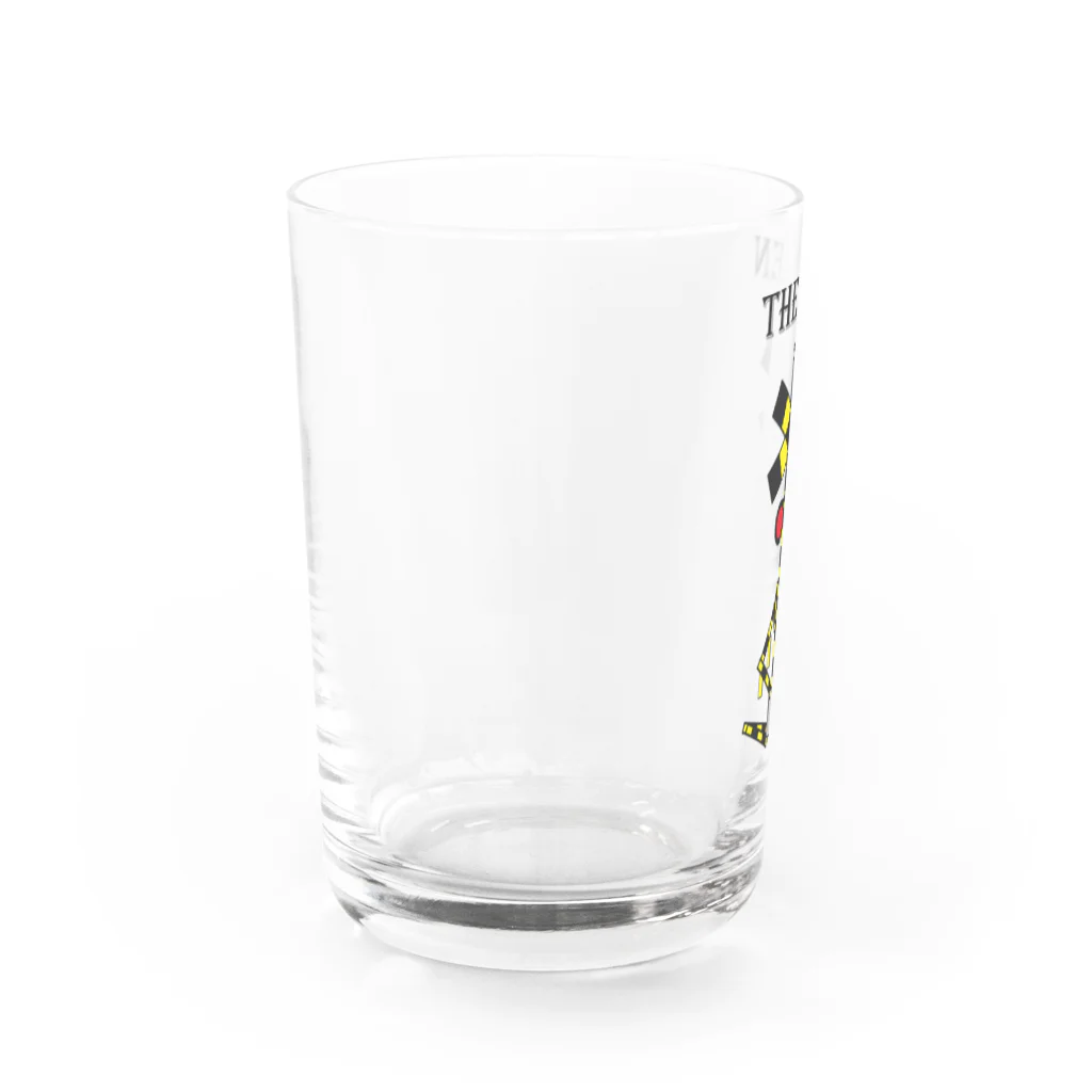 ゴロニャーのダサT屋さんの踏切カンカン君 座禅 グッズ  Water Glass :left