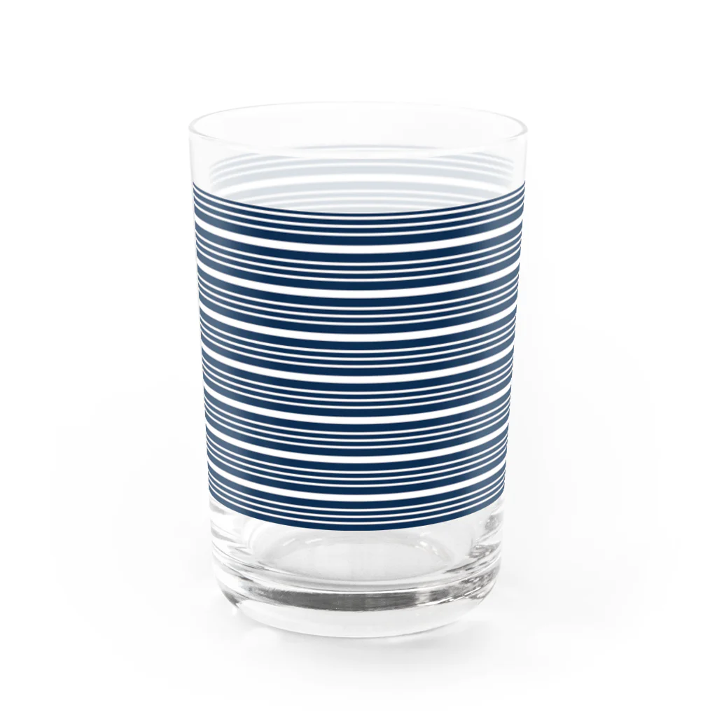 many many stripes.のボーダー青 Water Glass :left