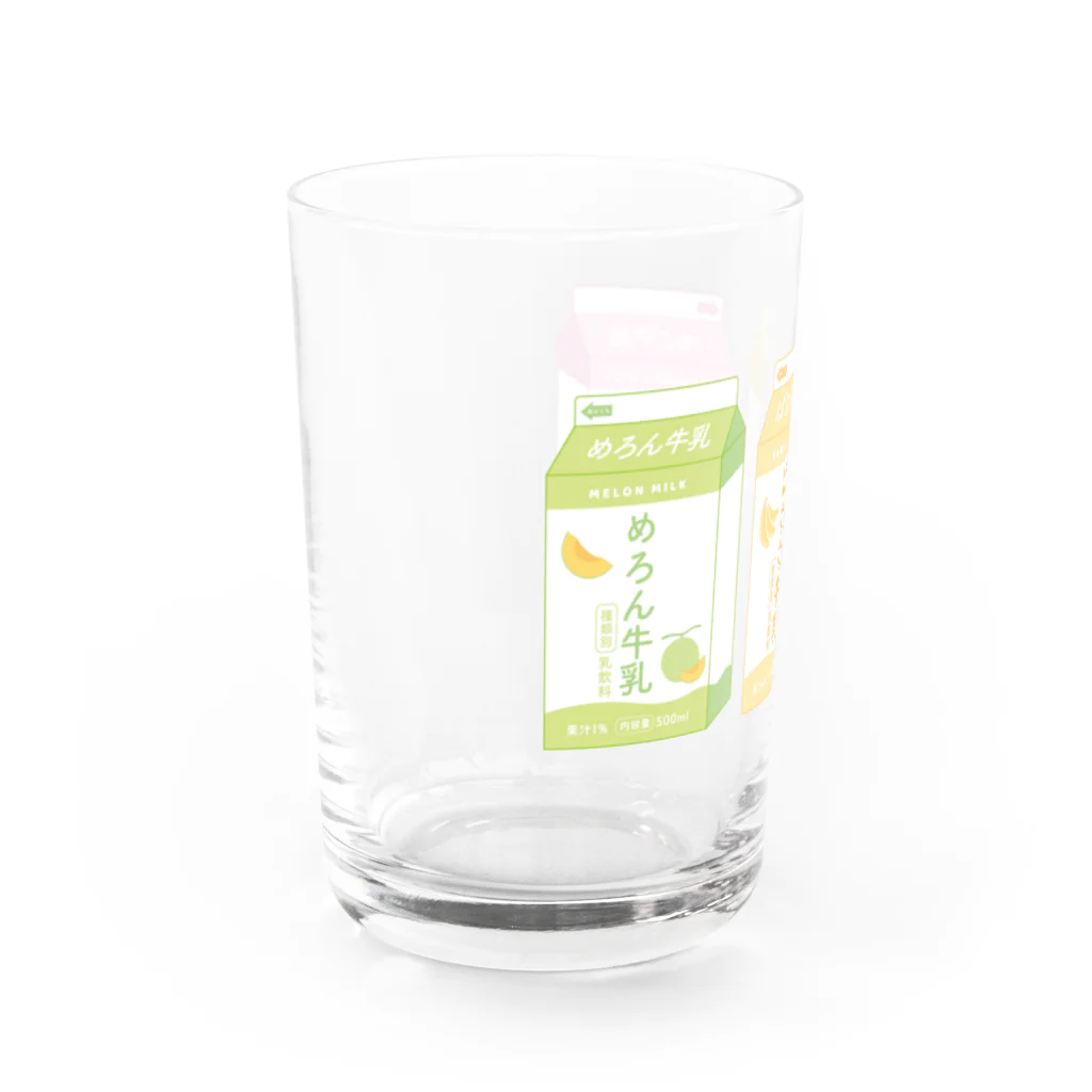 ゆず＠シトラスデザイン の３色牛乳 Water Glass :left